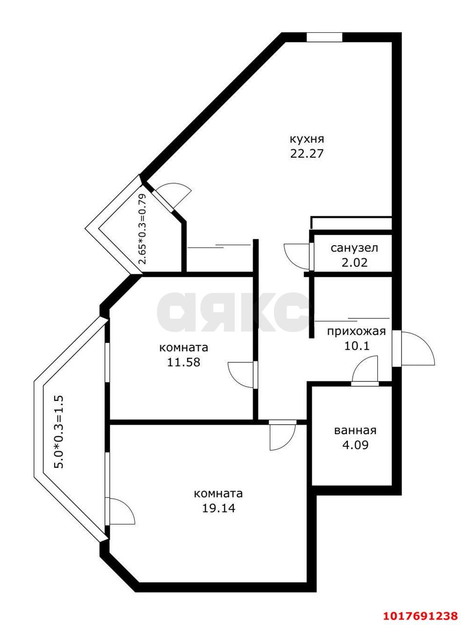Фото №3: 2-комнатная квартира <span class="whitespace-nowrap">75 м²</span>, <span class="whitespace-nowrap">22/23 эт.</span> - Краснодар, Центральный внутригородской округ, ЖК Каскад, мкр. Центральный, ул. Леваневского, 187