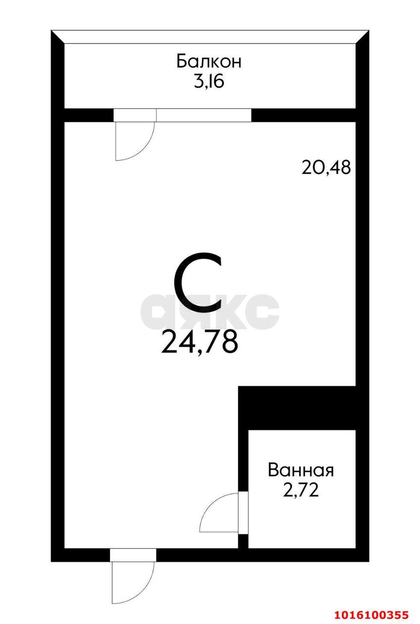 Фото №7: Студия <span class="whitespace-nowrap">27 м²</span>, <span class="whitespace-nowrap">7/16 эт.</span> - Краснодар, Прикубанский внутригородской округ, мкр. Славянский, ул. Заполярная, 37к3
