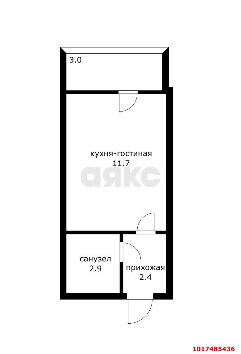 Фото №9: Студия <span class="whitespace-nowrap">22 м²</span>, <span class="whitespace-nowrap">3/5 эт.</span> - Новая Адыгея, мкр. жилой комплекс Родной Дом, ул. Бжегокайская, 31/7А