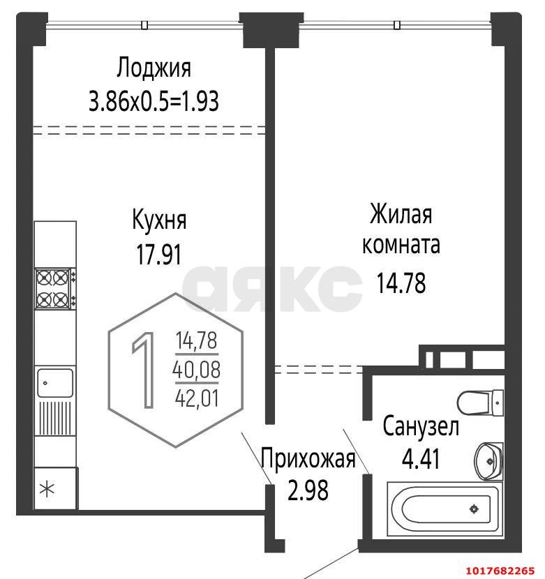 Фото №29: 1-комнатная квартира <span class="whitespace-nowrap">43 м²</span>, <span class="whitespace-nowrap">15/24 эт.</span> - Краснодар, Центральный внутригородской округ, мкр. Черёмушки, ул. Обрывная, 132/1к7