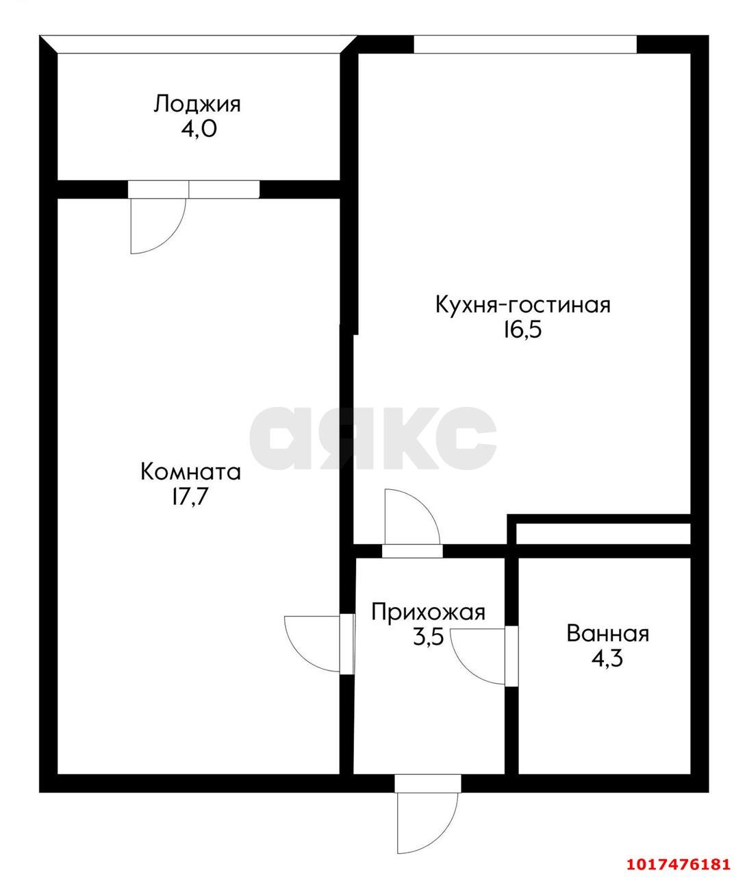 Фото №2: 1-комнатная квартира <span class="whitespace-nowrap">46 м²</span>, <span class="whitespace-nowrap">22/23 эт.</span> - Краснодар, Карасунский внутригородской округ, мкр. ЖК Сказка Град, ул. имени В.Н. Мачуги, 166Ак1