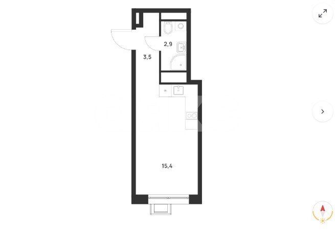 Фото №1: Студия <span class="whitespace-nowrap">21 м²</span>, <span class="whitespace-nowrap">4/17 эт.</span> - Москва Новомосковский административный округ