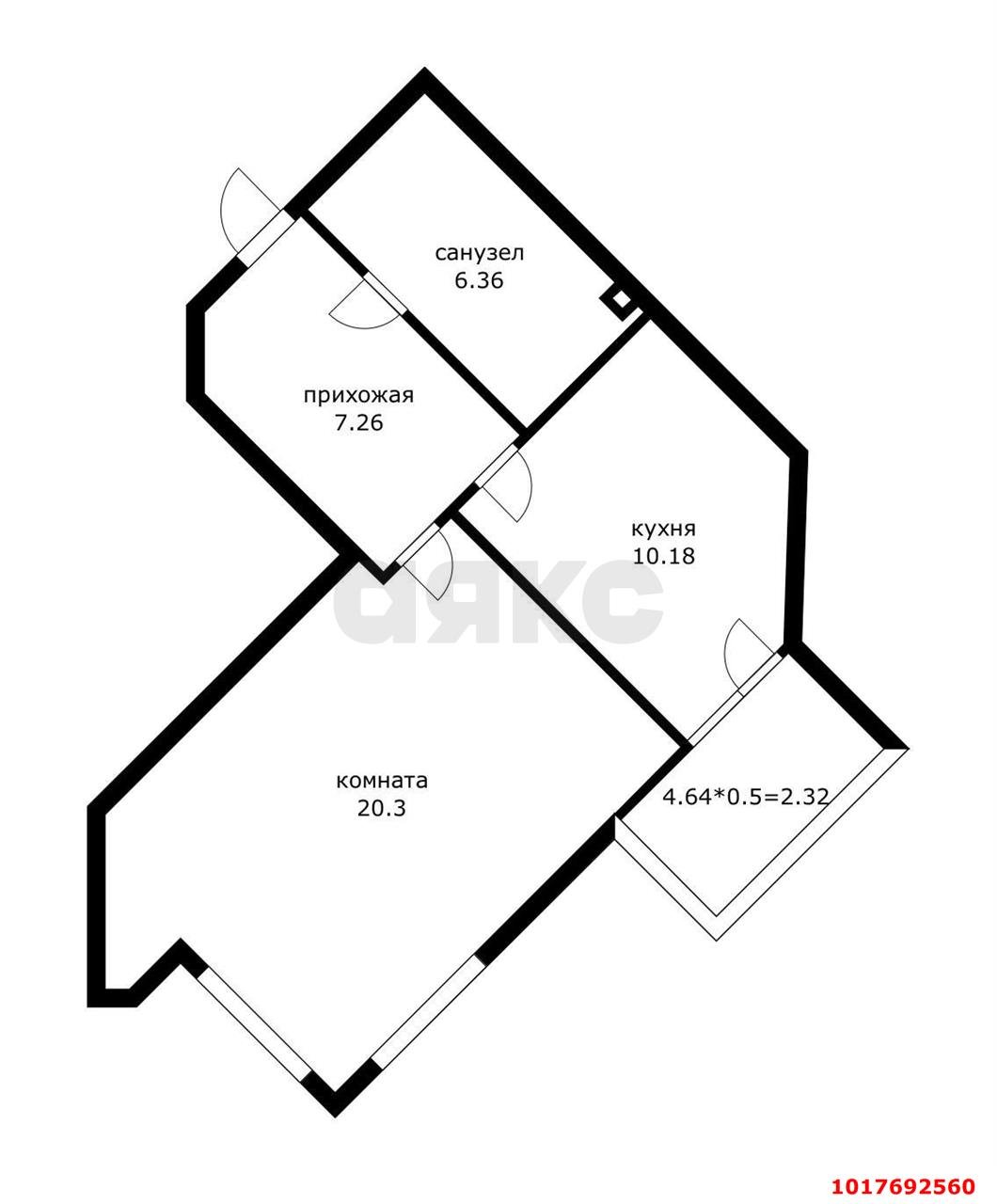 Фото №9: 1-комнатная квартира <span class="whitespace-nowrap">48 м²</span>, <span class="whitespace-nowrap">7/12 эт.</span> - Краснодар, Прикубанский внутригородской округ, мкр. 2-я Площадка, ул. Ветеранов, 85к5