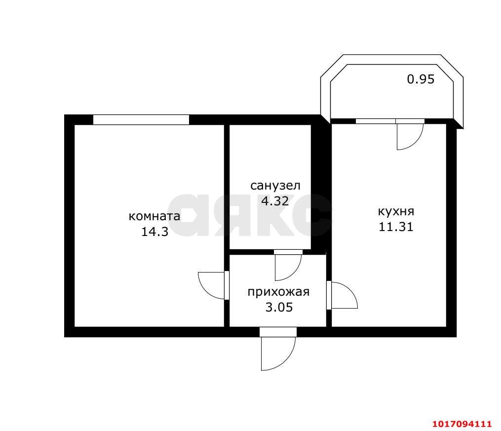 Фото №5: 1-комнатная квартира <span class="whitespace-nowrap">33 м²</span>, <span class="whitespace-nowrap">1/3 эт.</span> - Краснодар, Прикубанский внутригородской округ, снт Садовод, ул. Апельсиновая, 125
