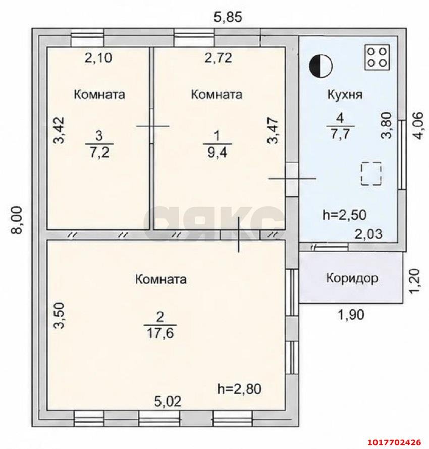 Фото №4: Дом <span class="whitespace-nowrap">73 м²</span> <span class="whitespace-nowrap">+ 3.4 сот.</span>, <span class="whitespace-nowrap">1 эт.</span> - Краснодар, Карасунский внутригородской округ, мкр. Камвольно-суконный Комбинат, пр-д 2-й Сормовский, 80