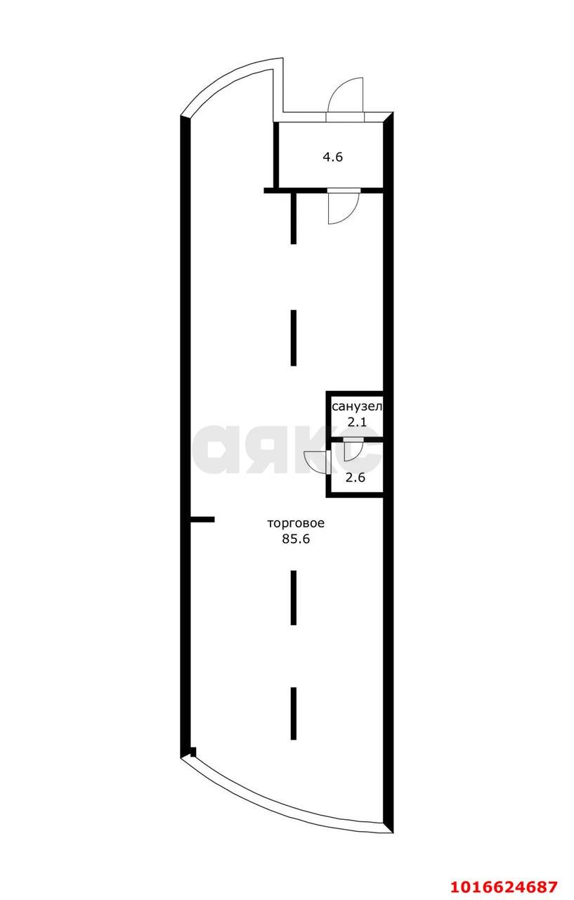 Фото №10: Торговое помещение <span class="whitespace-nowrap">95 м²</span>, <span class="whitespace-nowrap">1/17 эт.</span> - Краснодар, Прикубанский внутригородской округ, имени Петра Метальникова, мкр. жилой комплекс Победа-2, ул. Цезаря Куникова, 35