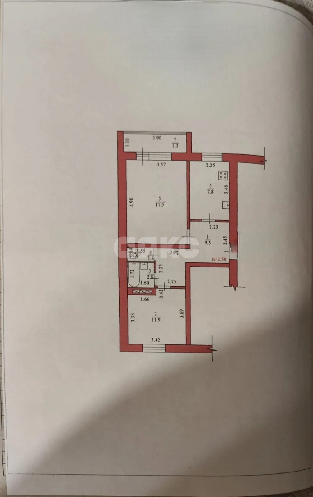 Фото №20: 2-комнатная квартира <span class="whitespace-nowrap">52 м²</span>, <span class="whitespace-nowrap">3/5 эт.</span> - Горячий Ключ, мкр. Администрация, ул. Революции, 3