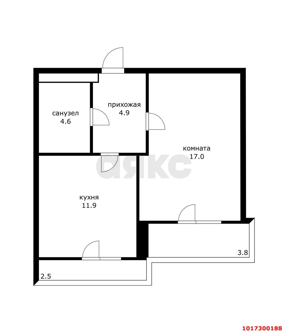 Фото №10: 1-комнатная квартира <span class="whitespace-nowrap">44 м²</span>, <span class="whitespace-nowrap">6/16 эт.</span> - Краснодар, Прикубанский внутригородской округ, Военный городок № 106, мкр. 9-й километр, ул. Циолковского, 3/1