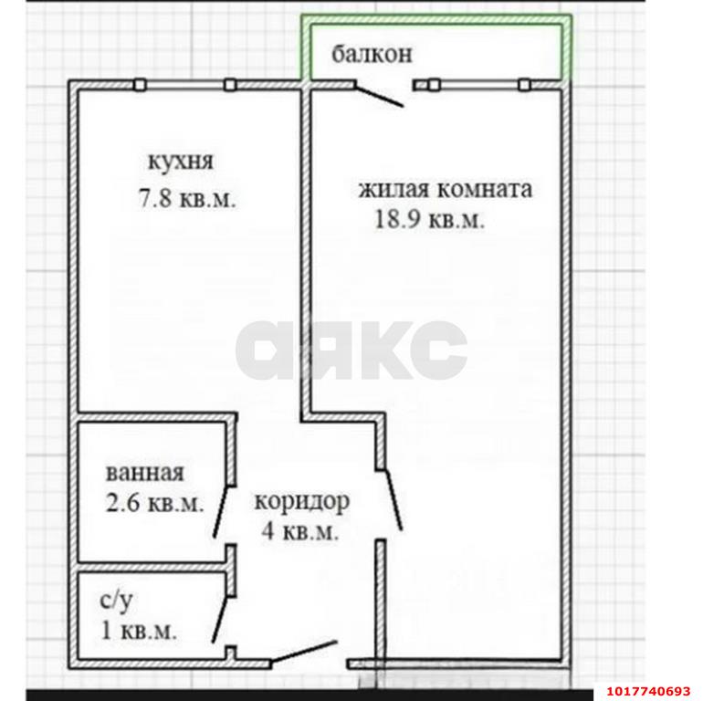 Фото №7: 1-комнатная квартира <span class="whitespace-nowrap">35 м²</span>, <span class="whitespace-nowrap">4/5 эт.</span> - Ленина, мкр. Карасунский внутригородской округ, ул. Буковая, 8