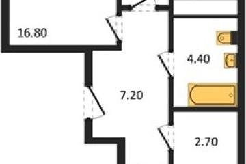Фото №1: 2-комнатная квартира <span class="whitespace-nowrap">64 м²</span>, <span class="whitespace-nowrap">8/16 эт.</span> - Яблоновский, мкр. ЖК Мегасити,