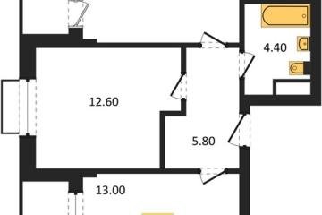 Фото №1: 2-комнатная квартира <span class="whitespace-nowrap">55 м²</span>, <span class="whitespace-nowrap">14/16 эт.</span> - Яблоновский, мкр. ЖК Мегасити,