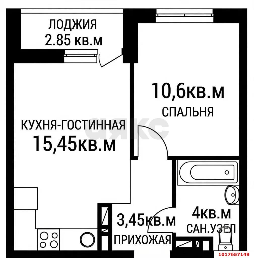 Фото №7: 1-комнатная квартира <span class="whitespace-nowrap">37 м²</span>, <span class="whitespace-nowrap">2/10 эт.</span> - Краснодар, Прикубанский внутригородской округ, мкр. жилой комплекс Новые Сезоны, ул. Скандинавская, 1к2