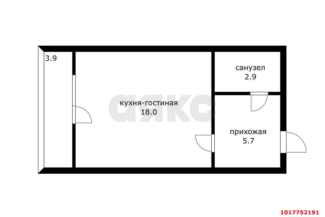 Фото №16: Студия <span class="whitespace-nowrap">30 м²</span>, <span class="whitespace-nowrap">2/4 эт.</span> - Российский, мкр. Прикубанский внутригородской округ, ул. Куликова Поля, 33
