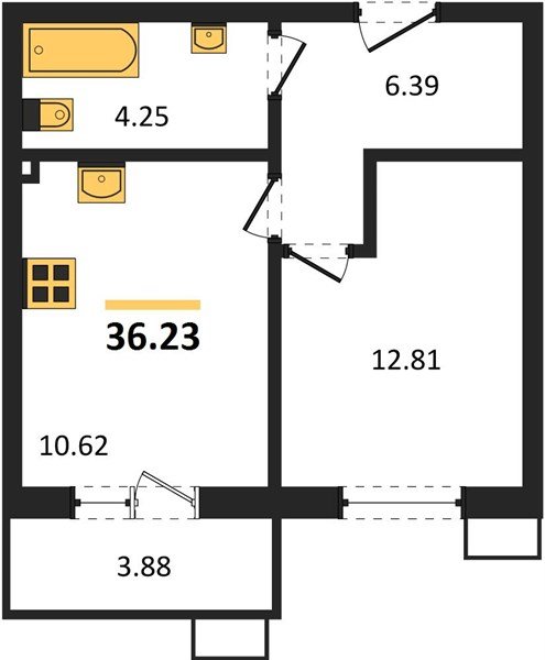 Фото №1: 1-комнатная квартира <span class="whitespace-nowrap">36 м²</span>, <span class="whitespace-nowrap">7/18 эт.</span> - Краснодар, Прикубанский внутригородской округ, мкр. ЖК Тёплые Края