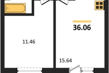 Фото №1: 1-комнатная квартира <span class="whitespace-nowrap">36 м²</span>, <span class="whitespace-nowrap">8/18 эт.</span> - Краснодар, мкр. ЖК Тёплые Края,