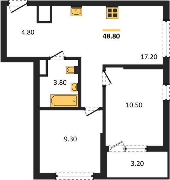 Фото №1: 2-комнатная квартира <span class="whitespace-nowrap">48 м²</span>, <span class="whitespace-nowrap">4/18 эт.</span> - Краснодар, мкр. Прикубанский внутригородской округ