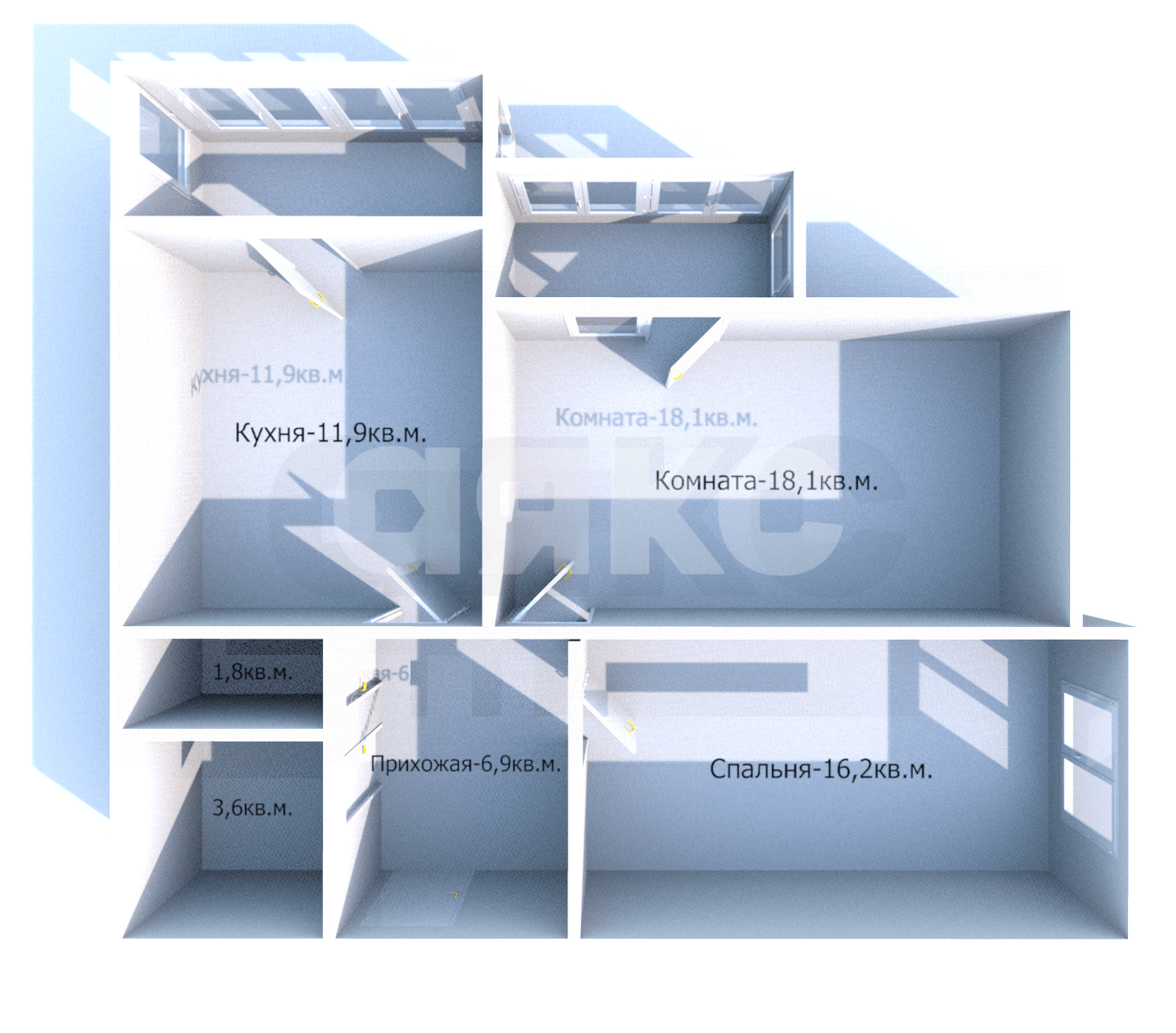 Фото №20: 2-комнатная квартира <span class="whitespace-nowrap">64 м²</span>, <span class="whitespace-nowrap">2/6 эт.</span> - Анапа, мкр. ЖК Бельведер, ул. Таманская, 121к8