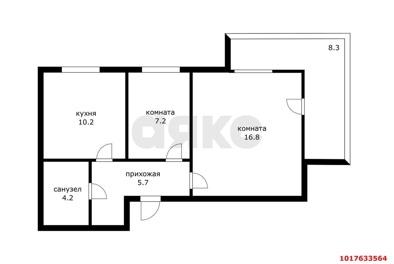 Фото №10: 2-комнатная квартира <span class="whitespace-nowrap">52 м²</span>, <span class="whitespace-nowrap">5/7 эт.</span> - Краснодар, Карасунский внутригородской округ, ж/м Пашковский, ул. Краевая, 1