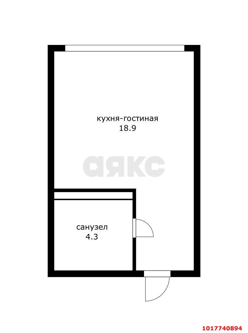 Фото №8: Студия <span class="whitespace-nowrap">23 м²</span>, <span class="whitespace-nowrap">11/23 эт.</span> - Краснодар, Центральный внутригородской округ, мкр. Черёмушки, ул. Обрывная, 132/1к7