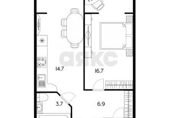 Фото №1: 1-комнатная квартира <span class="whitespace-nowrap">42 м²</span>, <span class="whitespace-nowrap">1/10 эт.</span> - Краснодар, мкр. Прикубанский внутригородской округ, ул. Митинская, 21
