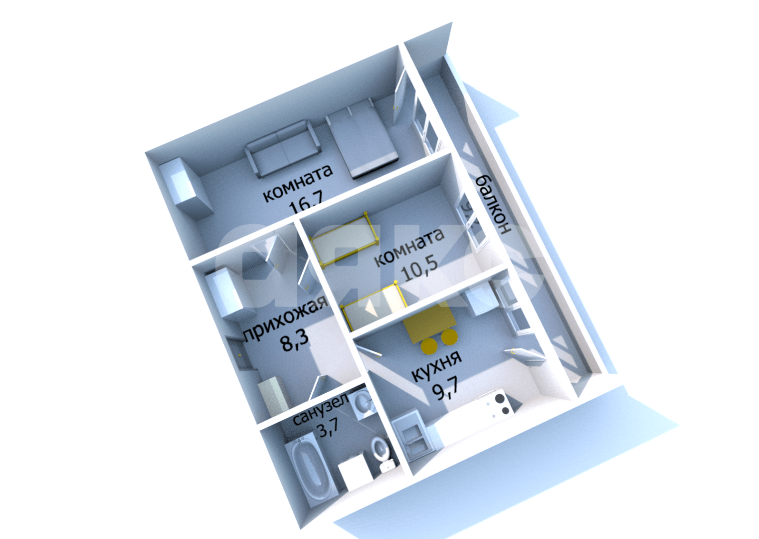 Фото №20: 2-комнатная квартира <span class="whitespace-nowrap">48 м²</span>, <span class="whitespace-nowrap">3/5 эт.</span> - Супсех, ул. Горького, 7А