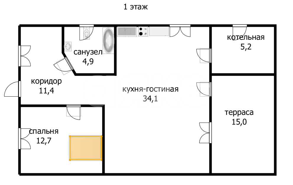 Фото №14: Дом <span class="whitespace-nowrap">112 м²</span> <span class="whitespace-nowrap">+ 6 сот.</span>, <span class="whitespace-nowrap">2 эт.</span> - Гостагаевская, ул. Комсомольская