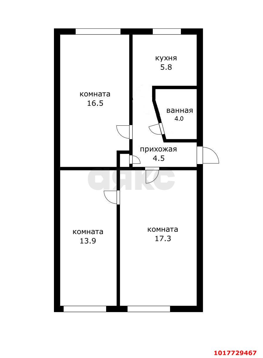 Фото №5: 3-комнатная квартира <span class="whitespace-nowrap">61 м²</span>, <span class="whitespace-nowrap">1/5 эт.</span> - Краснодар, мкр. Западный внутригородской округ, ул. Северная, 253
