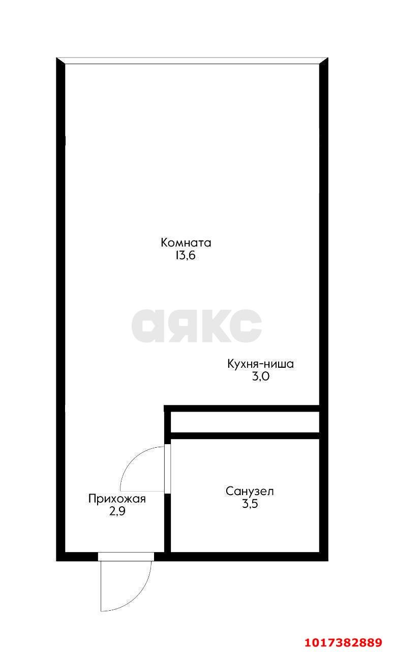 Фото №9: Студия <span class="whitespace-nowrap">23 м²</span>, <span class="whitespace-nowrap">6/24 эт.</span> - Краснодар, Прикубанский внутригородской округ, мкр. жилой комплекс Свобода, ул. Домбайская, 55к8