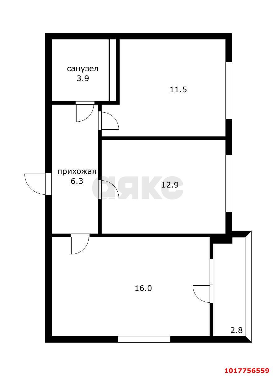 Фото №2: 2-комнатная квартира <span class="whitespace-nowrap">53 м²</span>, <span class="whitespace-nowrap">15/16 эт.</span> - Краснодар, Карасунский внутригородской округ, мкр. ЖК Смородина, ул. имени Владимира Жириновского, 1к3