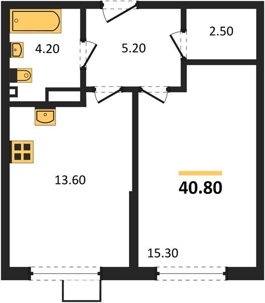 Фото №1: 1-комнатная квартира <span class="whitespace-nowrap">40 м²</span>, <span class="whitespace-nowrap">3/9 эт.</span> - Краснодар, Прикубанский внутригородской округ, мкр. Парк Победы
