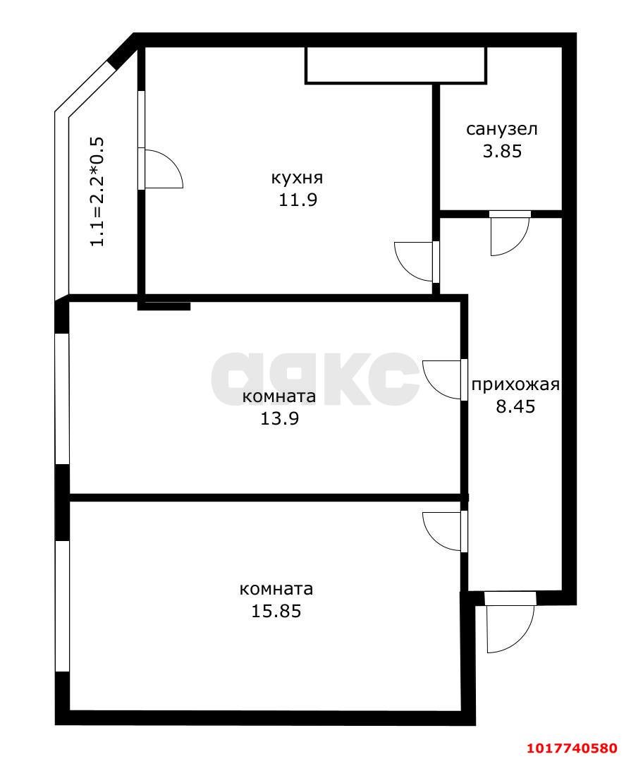 Фото №7: 2-комнатная квартира <span class="whitespace-nowrap">56 м²</span>, <span class="whitespace-nowrap">6/10 эт.</span> - Яблоновский, мкр. ЖК Компаньон-Сити, ул. Шоссейная, 63к15