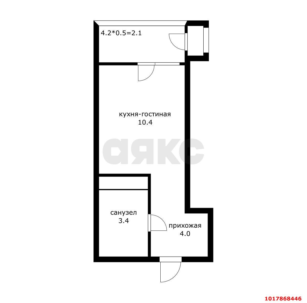 Фото №25: Студия <span class="whitespace-nowrap">21 м²</span>, <span class="whitespace-nowrap">6/8 эт.</span> - Новая Адыгея, ул. Бжедугская, 47к1