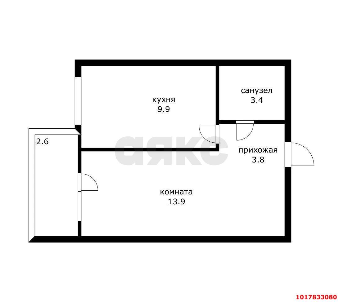 Фото №5: 1-комнатная квартира <span class="whitespace-nowrap">45 м²</span>, <span class="whitespace-nowrap">1/4 эт.</span> - Краснодар, Прикубанский внутригородской округ, мкр. Сады Калинина, ул. Владимирская, 1