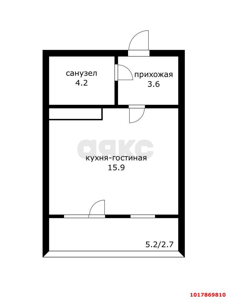 Фото №3: Студия <span class="whitespace-nowrap">27 м²</span>, <span class="whitespace-nowrap">13/23 эт.</span> - Краснодар, Центральный внутригородской округ, Табачная Фабрика, мкр. ЖК Все Свои Вип, ул. Колхозная, 5/2к3