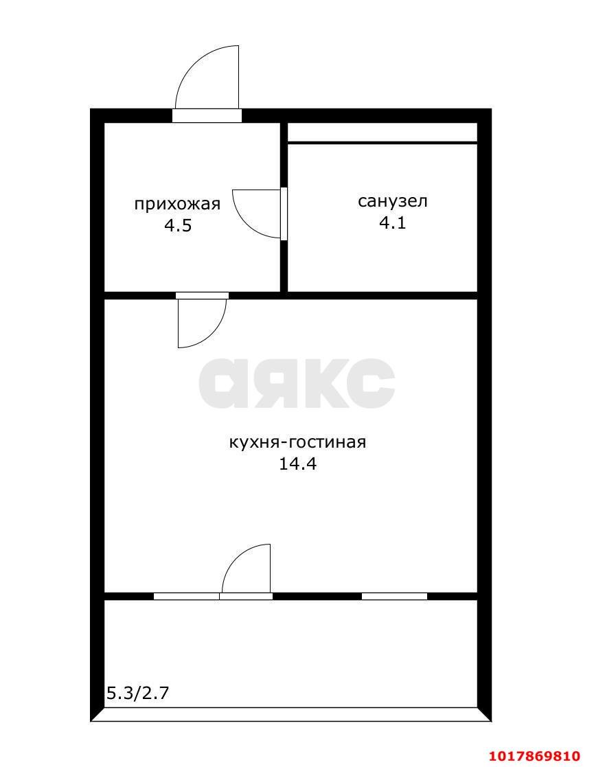 Фото №14: Студия <span class="whitespace-nowrap">27 м²</span>, <span class="whitespace-nowrap">13/23 эт.</span> - Краснодар, Центральный внутригородской округ, Табачная Фабрика, мкр. ЖК Все Свои Вип, ул. Колхозная, 5/2к3