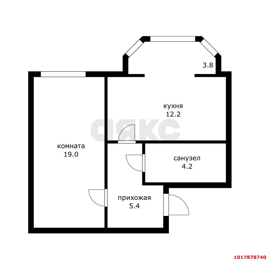 Фото №10: 1-комнатная квартира <span class="whitespace-nowrap">44 м²</span>, <span class="whitespace-nowrap">5/5 эт.</span> - Яблоновский, ул. Гагарина, 148/1к11