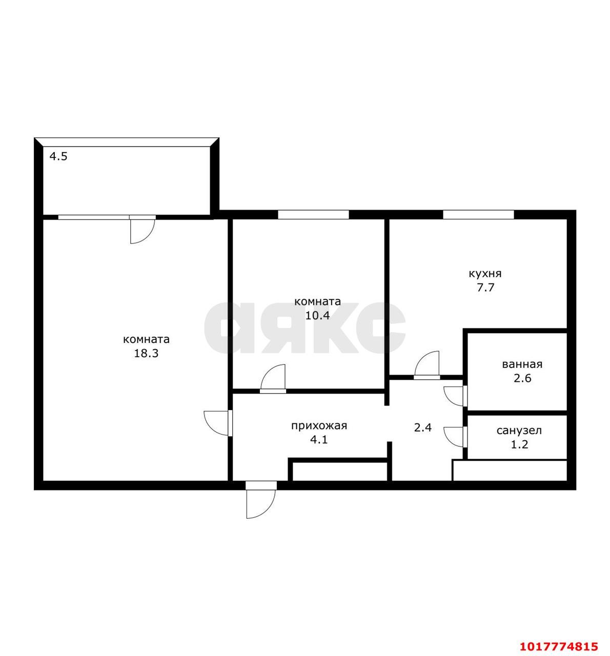Фото №8: 2-комнатная квартира <span class="whitespace-nowrap">51 м²</span>, <span class="whitespace-nowrap">4/12 эт.</span> - Краснодар, Западный внутригородской округ, мкр. Юбилейный, пр-кт Чекистов, 12