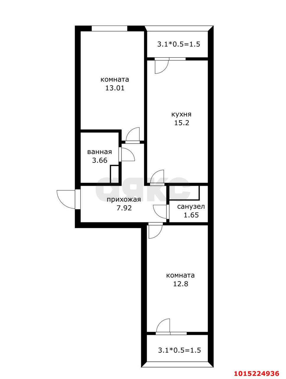Фото №2: 2-комнатная квартира <span class="whitespace-nowrap">62 м²</span>, <span class="whitespace-nowrap">24/24 эт.</span> - Краснодар, Прикубанский внутригородской округ, ЖК Лучший, мкр. имени Петра Метальникова, ул. Петра Метальникова, 40