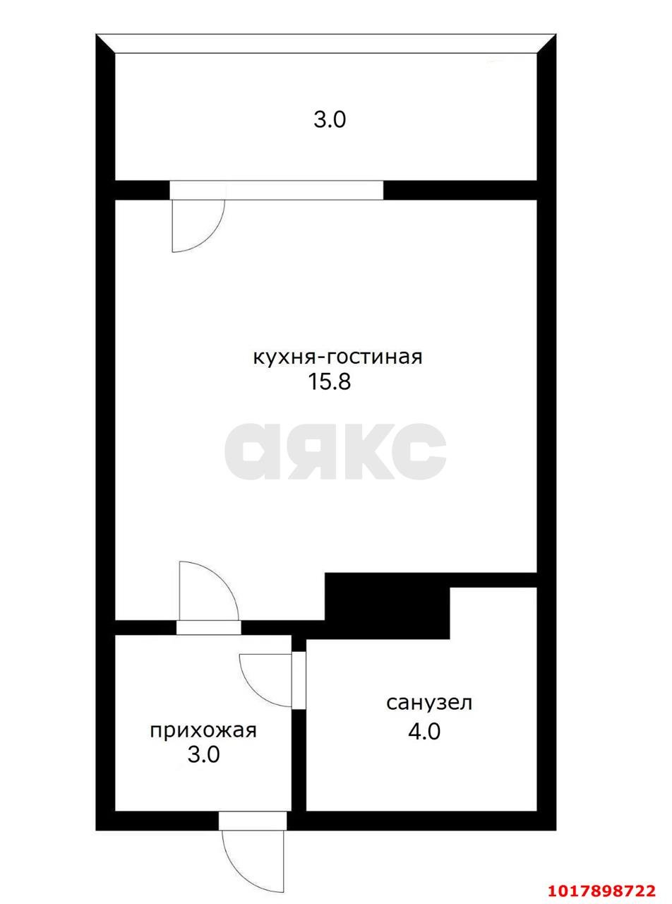 Фото №9: Студия <span class="whitespace-nowrap">25 м²</span>, <span class="whitespace-nowrap">5/16 эт.</span> - Краснодар, Прикубанский внутригородской округ, мкр. жилой комплекс Самолёт-4, ул. Ивана Беличенко, 89