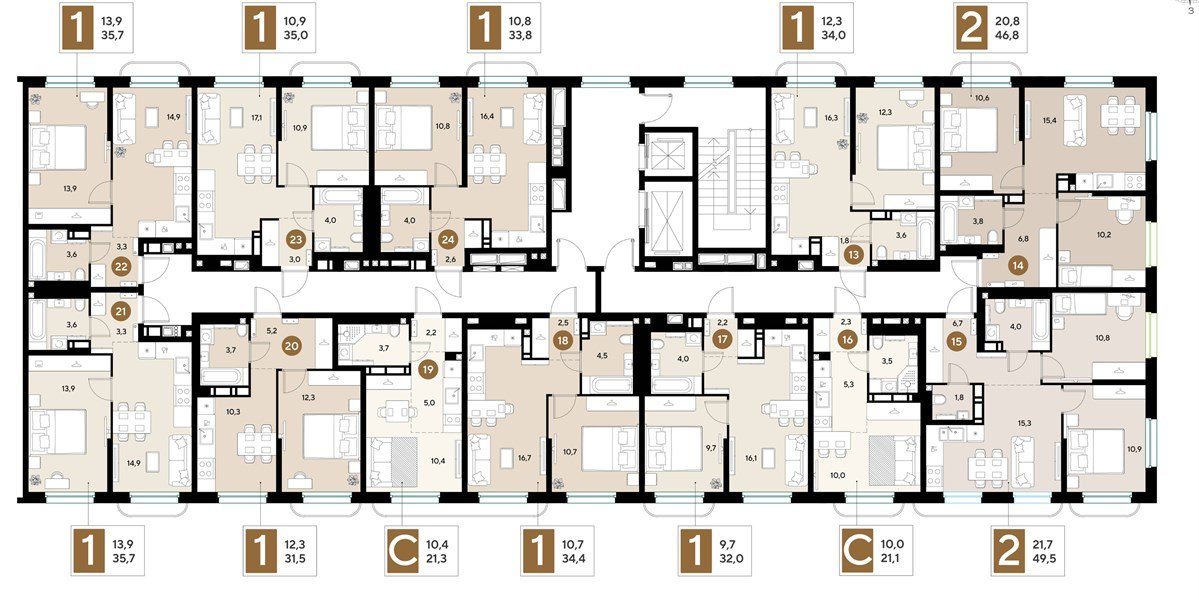 Фото №8: 1-комнатная квартира <span class="whitespace-nowrap">35 м²</span>, <span class="whitespace-nowrap">5/18 эт.</span> - Краснодар, мкр. Прикубанский внутригородской округ