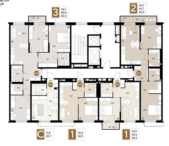 Фото №8: 3-комнатная квартира <span class="whitespace-nowrap">82 м²</span>, <span class="whitespace-nowrap">2/18 эт.</span> - Краснодар, мкр. Прикубанский внутригородской округ