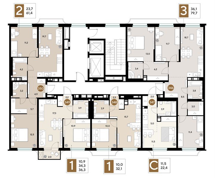 Фото №8: 2-комнатная квартира <span class="whitespace-nowrap">61 м²</span>, <span class="whitespace-nowrap">3/18 эт.</span> - Краснодар, мкр. Прикубанский внутригородской округ