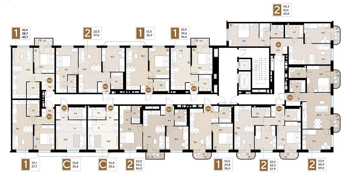 Фото №8: 2-комнатная квартира <span class="whitespace-nowrap">57 м²</span>, <span class="whitespace-nowrap">2/18 эт.</span> - Краснодар, мкр. Прикубанский внутригородской округ