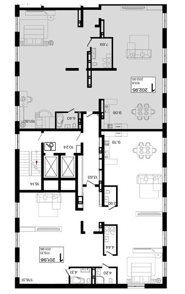 Фото №8: 1-комнатная квартира <span class="whitespace-nowrap">202 м²</span>, <span class="whitespace-nowrap">16/18 эт.</span> - Краснодар, Карасунский внутригородской округ, Хлопчато-бумажный Комбинат, мкр. жилой квартал Патрики