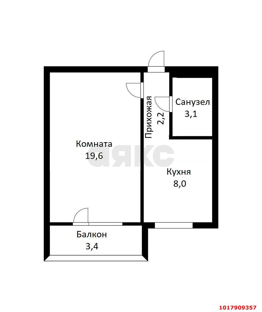 Фото №9: 1-комнатная квартира <span class="whitespace-nowrap">32 м²</span>, <span class="whitespace-nowrap">7/12 эт.</span> - Краснодар, Карасунский внутригородской округ, мкр. Гидростроителей, ул. имени Дмитрия Благоева, 13/2