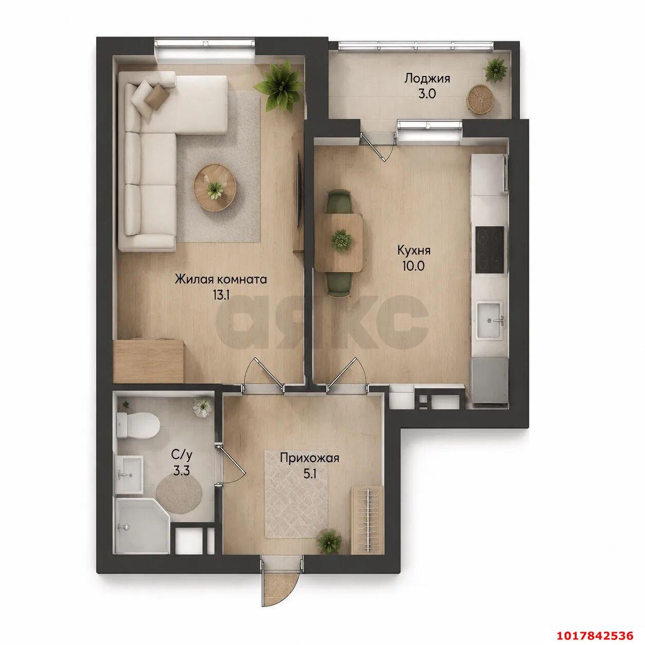 Фото №10: 1-комнатная квартира <span class="whitespace-nowrap">35 м²</span>, <span class="whitespace-nowrap">7/16 эт.</span> - Краснодар, Прикубанский внутригородской округ, мкр. жилой комплекс Самолёт-2, ул. Западный Обход, 57к2