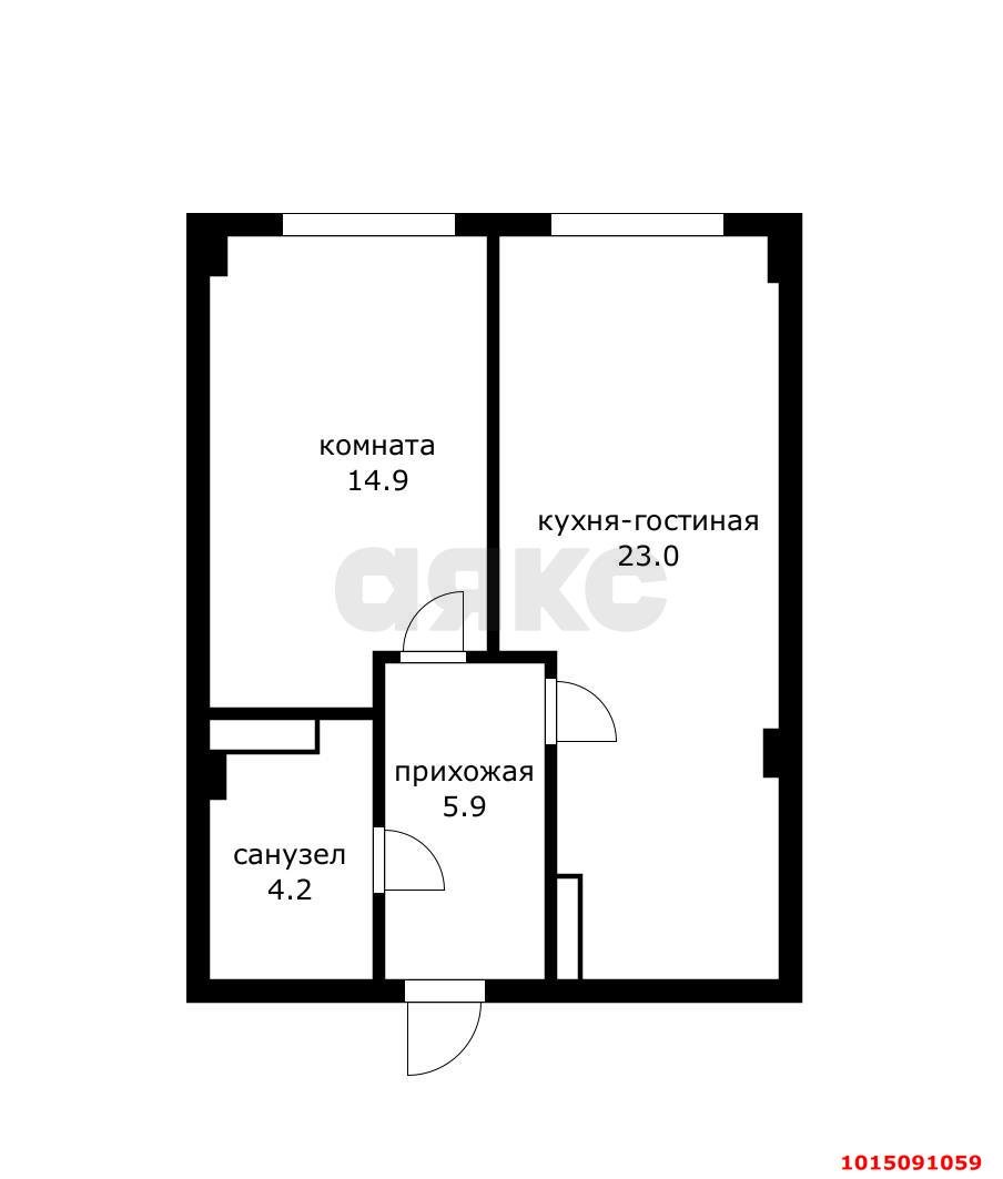 Фото №20: Апартаменты <span class="whitespace-nowrap">47 м²</span>, <span class="whitespace-nowrap">9/20 эт.</span> - Краснодар, Карасунский внутригородской округ, Хлопчато-бумажный Комбинат, мкр. жилой комплекс Аквамарин, ул. Уральская, 75к1