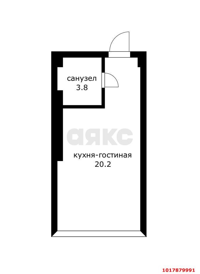 Фото №8: Студия <span class="whitespace-nowrap">24 м²</span>, <span class="whitespace-nowrap">7/9 эт.</span> - Российский, Прикубанский внутригородской округ, мкр. ЖК Берёзки, ул. Ратной Славы, 24