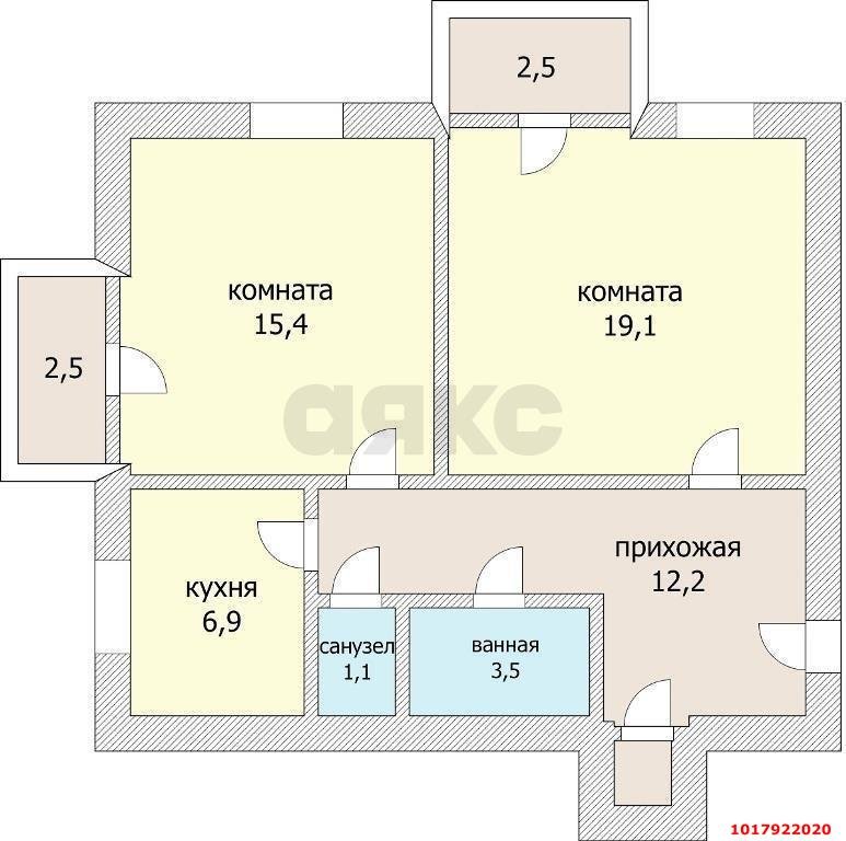 Фото №17: 2-комнатная квартира <span class="whitespace-nowrap">60 м²</span>, <span class="whitespace-nowrap">2/3 эт.</span> - Краснодар, Западный внутригородской округ, мкр. Центральный, ул. Кирова, 30