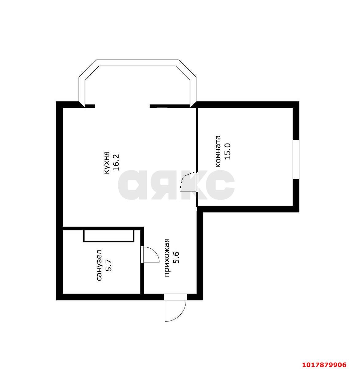 Фото №3: 1-комнатная квартира <span class="whitespace-nowrap">42 м²</span>, <span class="whitespace-nowrap">4/16 эт.</span> - Краснодар, Прикубанский внутригородской округ, Солнечный, мкр. Фестивальный, ул. Яна Полуяна, 47
